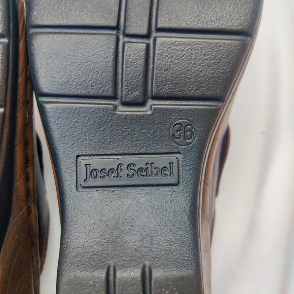 Josef Seibel Carole Mahogany Brown Leather Slip On Mule Clogs EU 36 Comfort - Picture 10 of 13